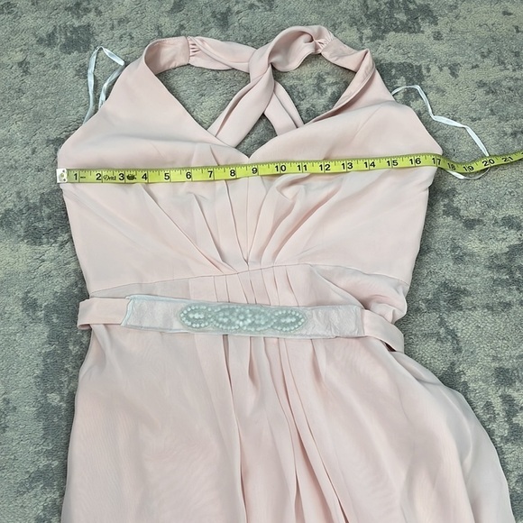 NWT Jenny Packham Chiffon Maxi Dress Gown Bridesmaid Twist Back JP1002 Blush 8 - Picture 8 of 13